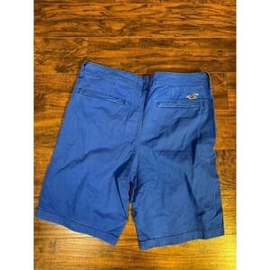 Hollister California Men's Outdoor Flat Front Chino Short Solid Blue Size 33